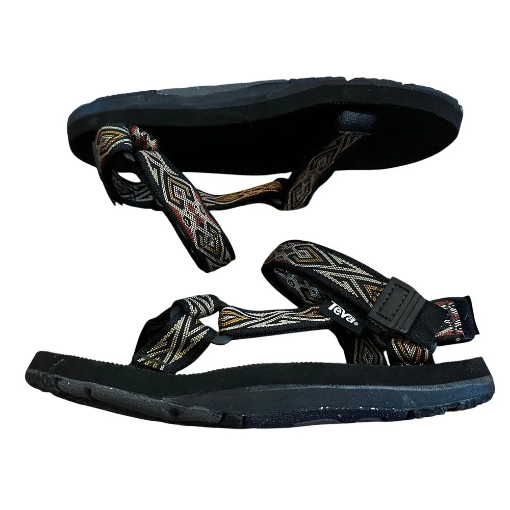 Teva Black With Geometric Aztec Straps Sandals Men's 12